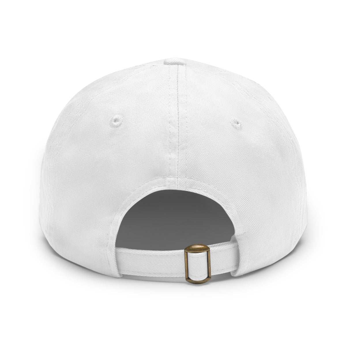 White — OMTS Leather Patch Dad Hat